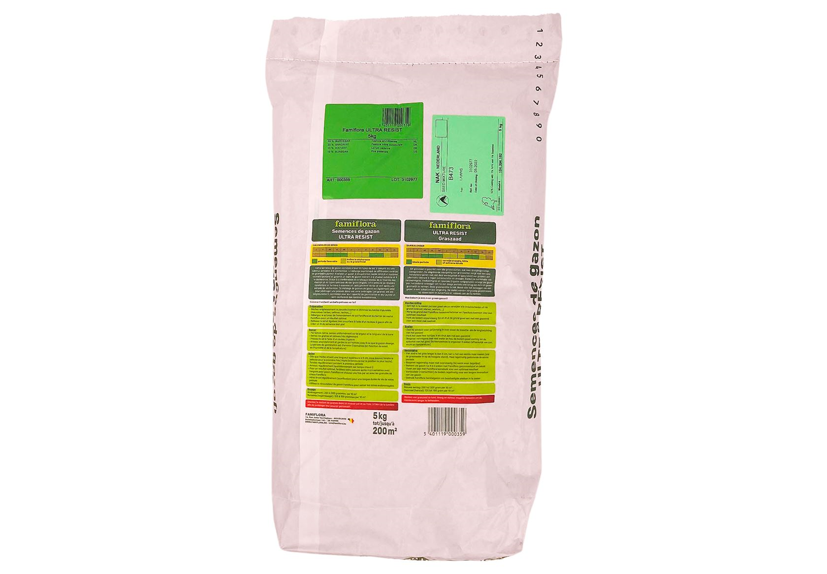 Famiflora semence de gazon 5kg jusqu'à 200m² - Ultra Resist - tout usage