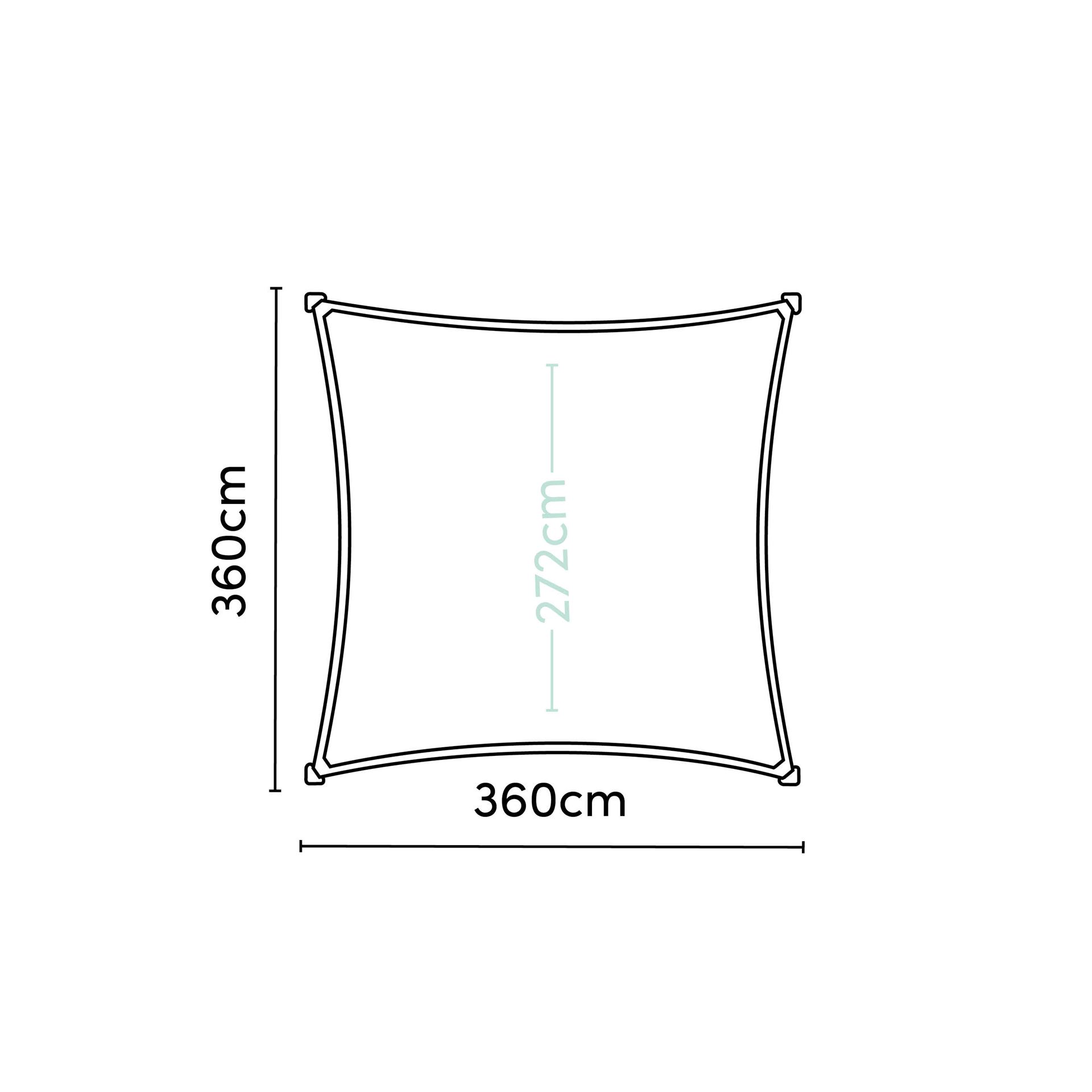Platinum-Sun-Shade-Schaduwdoek-Vierkant-360x360-Kleur-Olijfgroen
