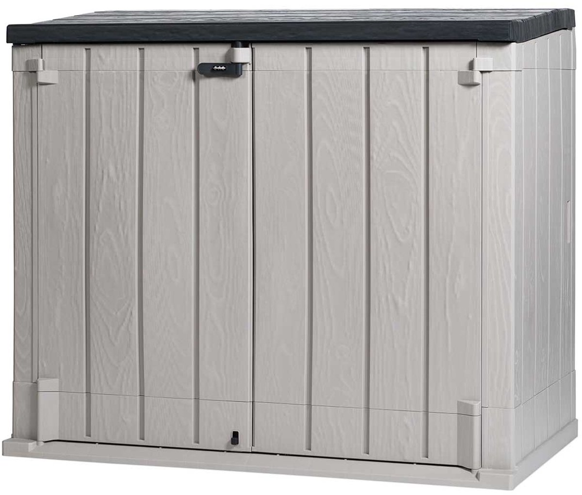Toomax Stora Way Plus XL Garden Shed - 1270L - Taupe Gray/Dark Anthracite - Inside size 125 x 66.9 x 109 cm - Outside size 145 x 124.5 x 85 cm