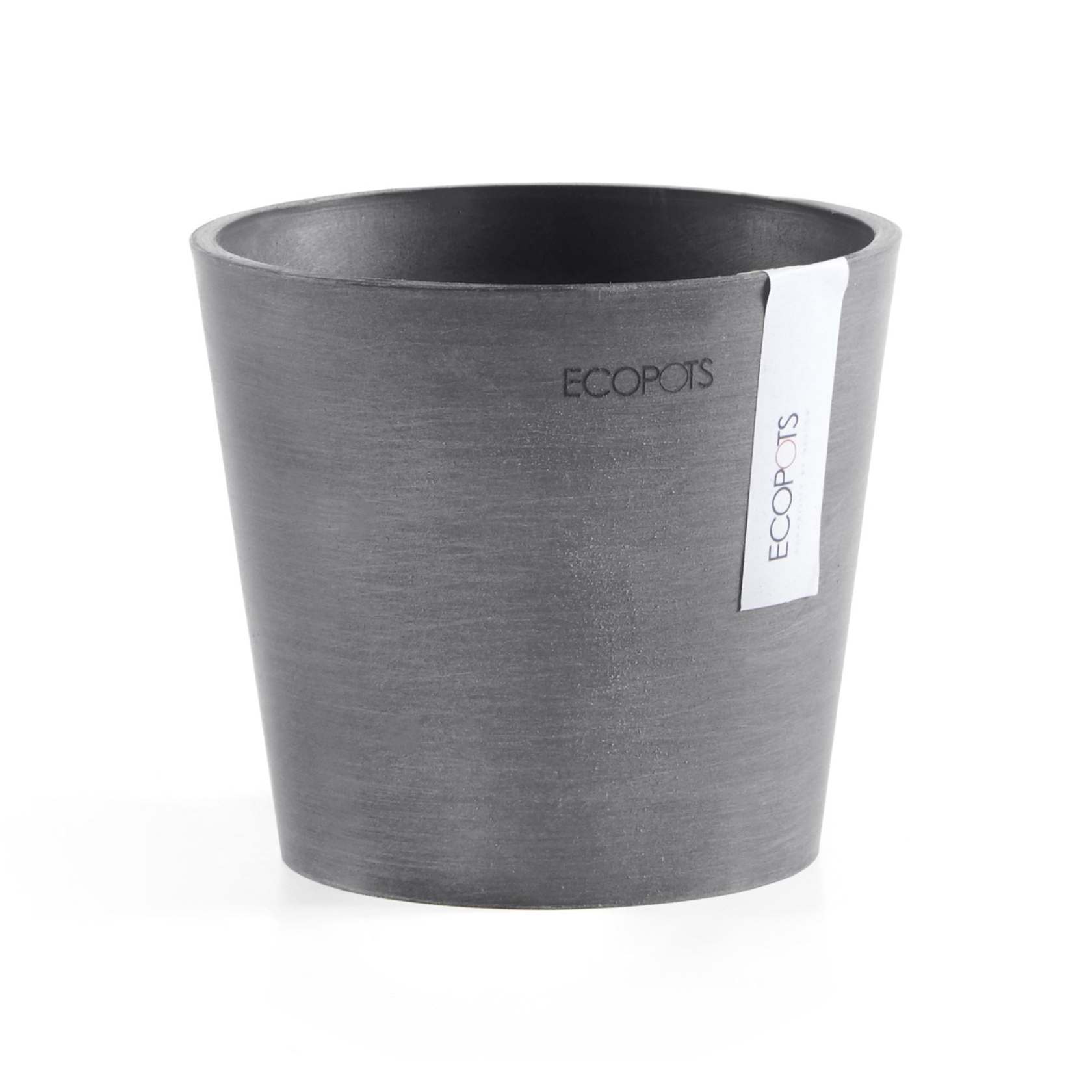 Ecopots Amsterdam 13 - Gris - Diamètre 13 x H11,4 cm - Pot de fleur rond gris