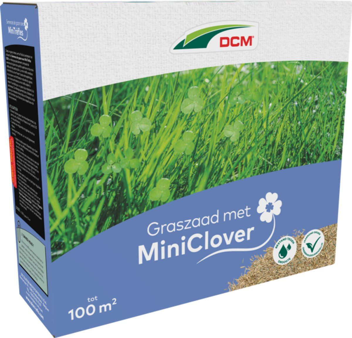 DCM Graszaad met Miniclover 2KG voor 100m² – Voor een sterk, groen en onderhoudsvriendelijk gazon