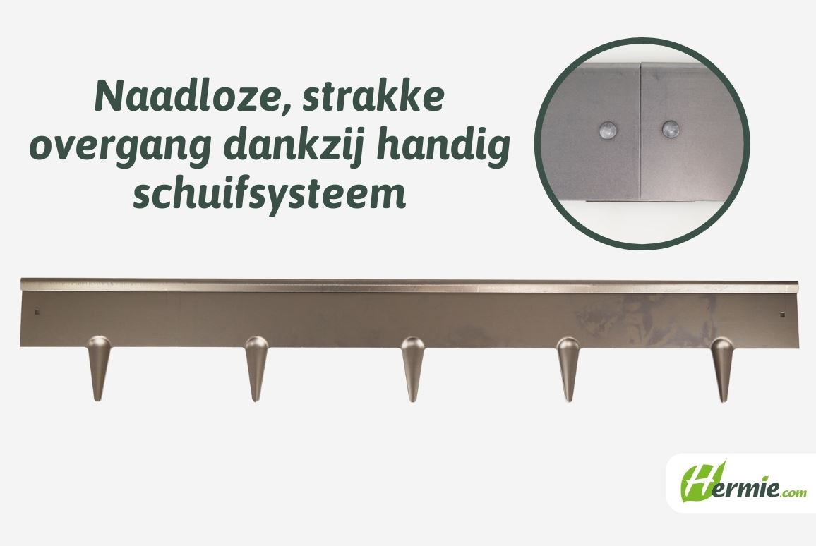 Famiflora démarcation en acier corten - avec sommet arrondi - H : 16cm x L : 100cm - 1.2mm d'épaisseur - y compris les piquets de terre - Qualité européenne !