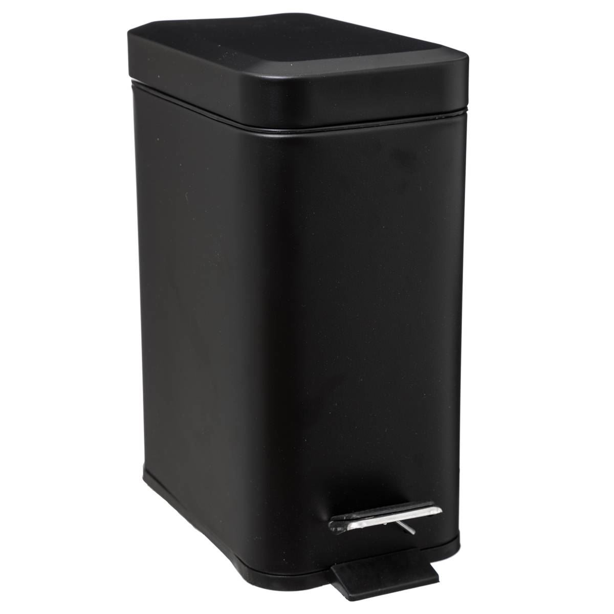 Zwarte Softclose Pedaalemmer 5L Rechthoekig