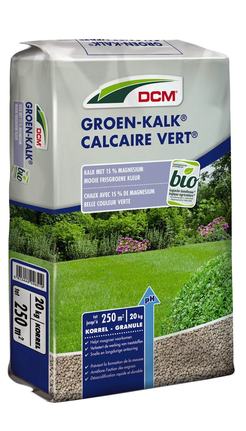 DCM Groen-Kalk - 20kg tot 250m² - bio