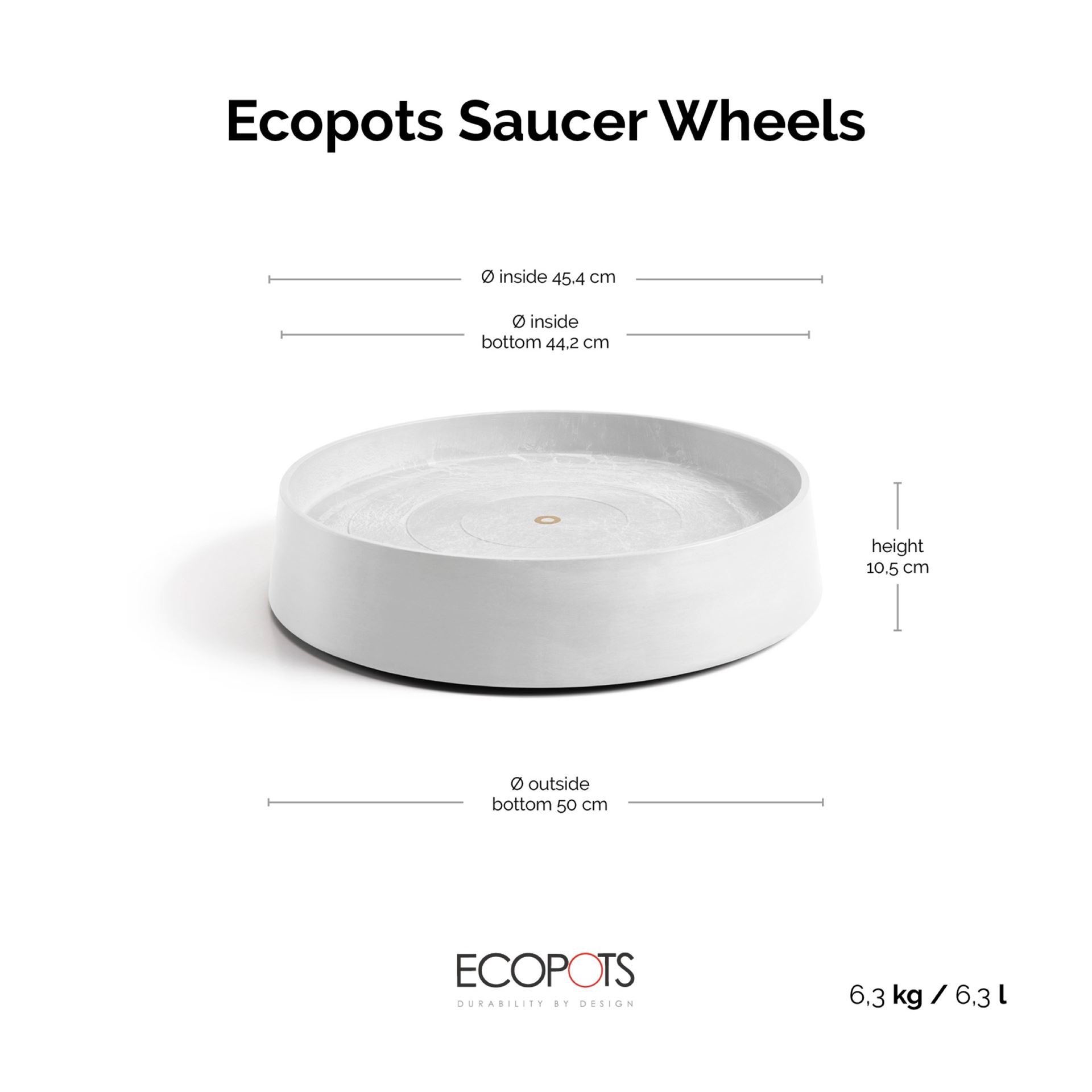 ecopots-onderschotel-rond-met-wielen-Oslo-Pure-White-50-cm-H10-5-cm