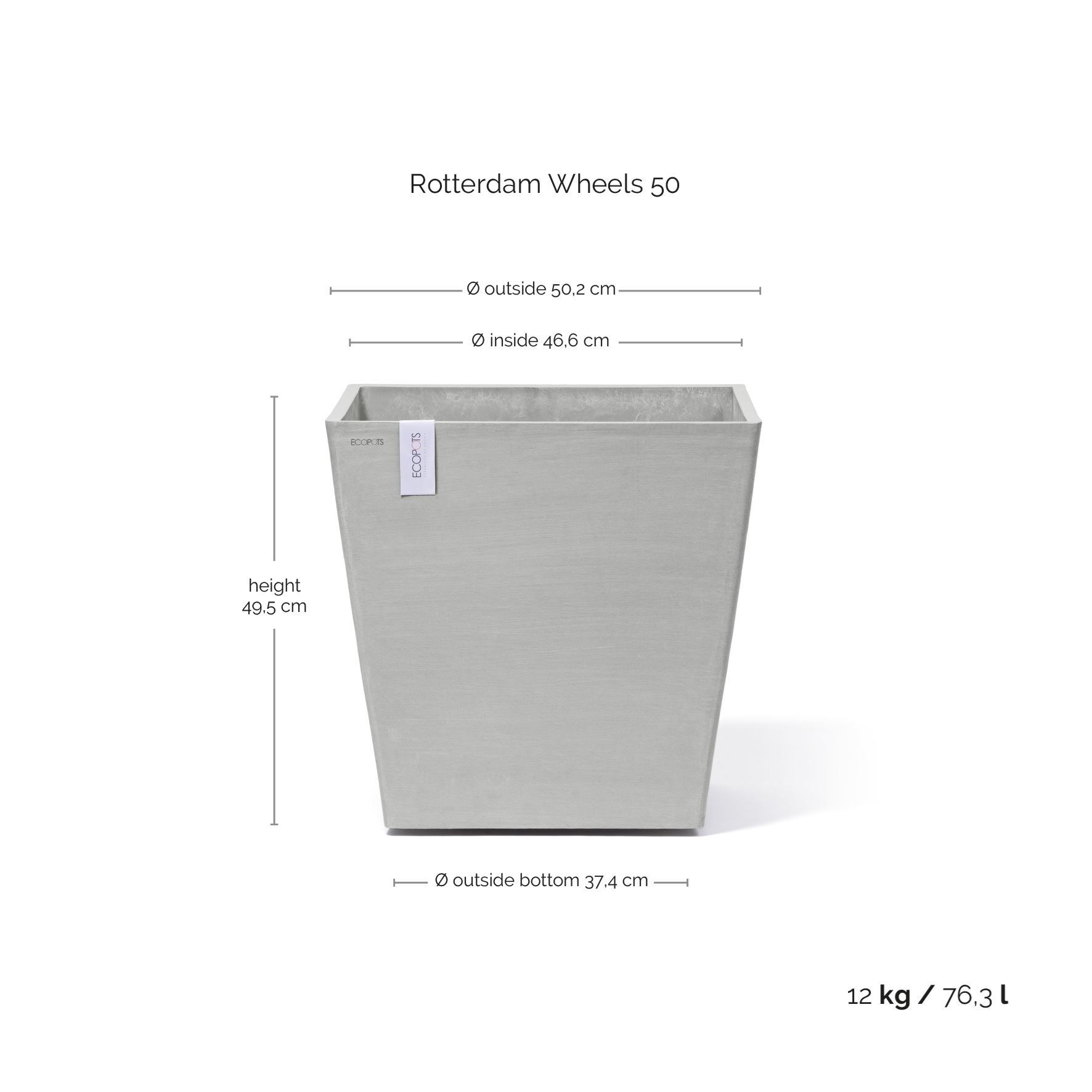 Ecopots-rotterdam-wheels-white-grey-LBH-50x50x50-cm-incl-waterreservoir-2-wielstops