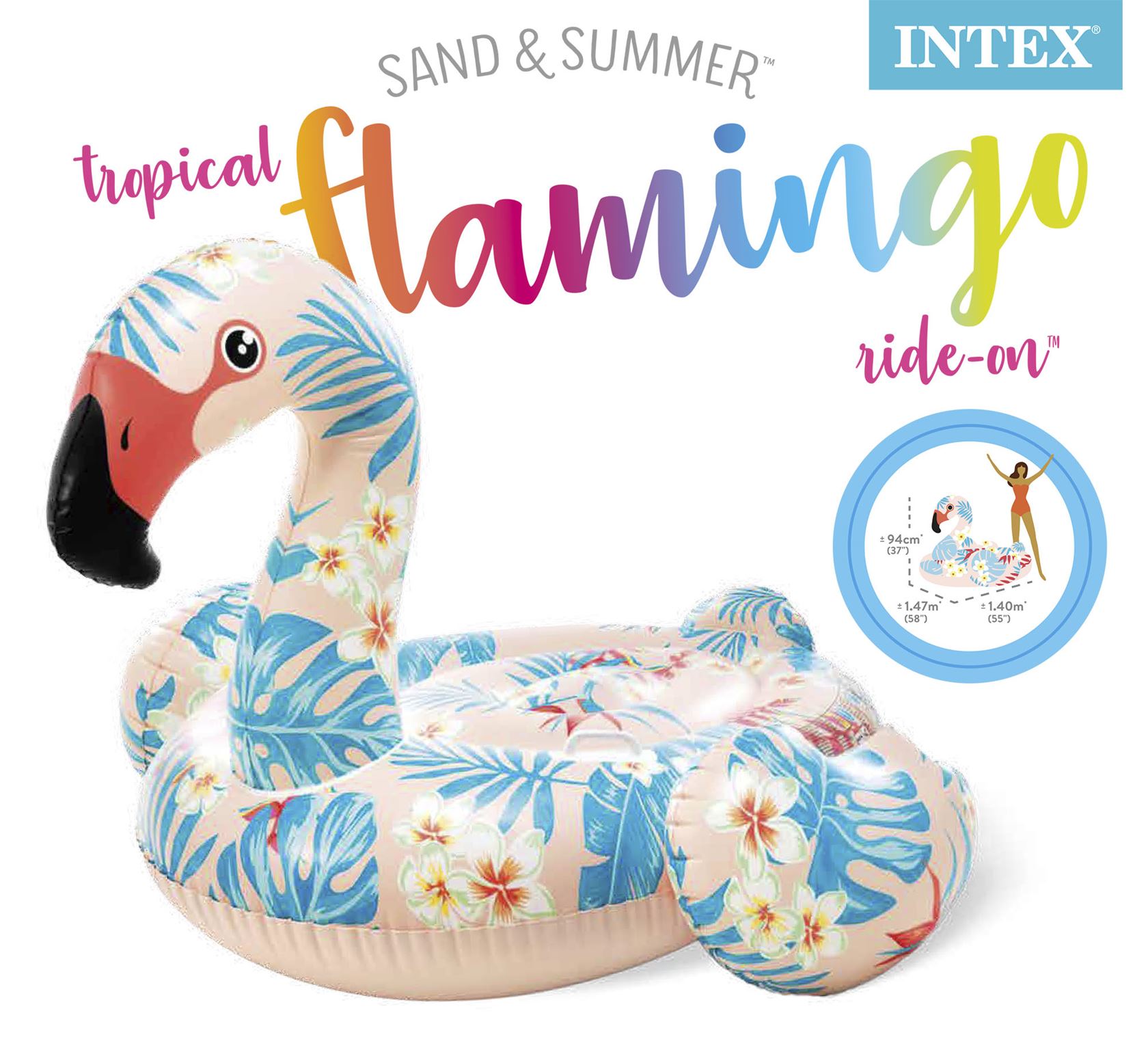 Intex inflatable figure Tropical Flamingo - L142 x W137 x H97 cm