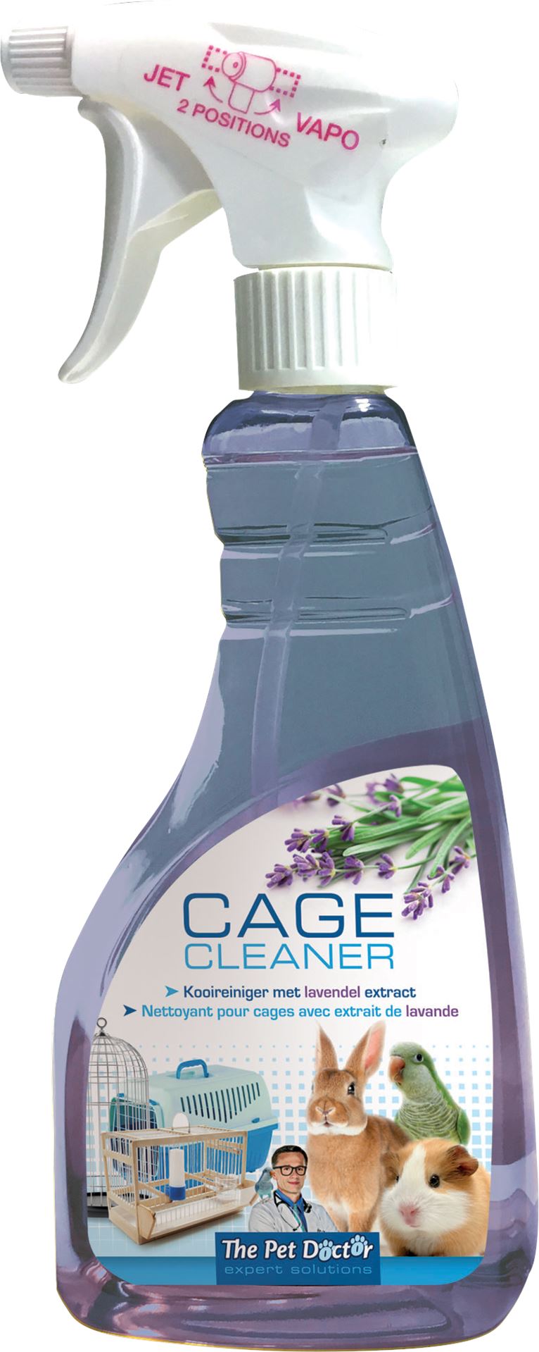 Cage-cleaner-lavendel-500ml-voor-het-reinigen-van-kooien-hokken-voederbakken-en-accessoires