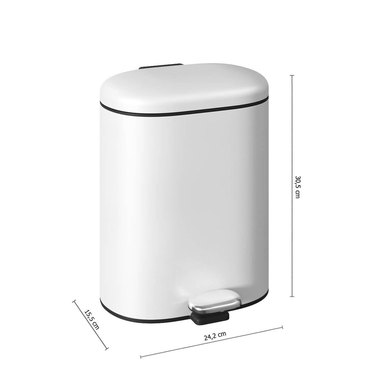 Pedaalemmer-Siliflex-6L-metaal-wit