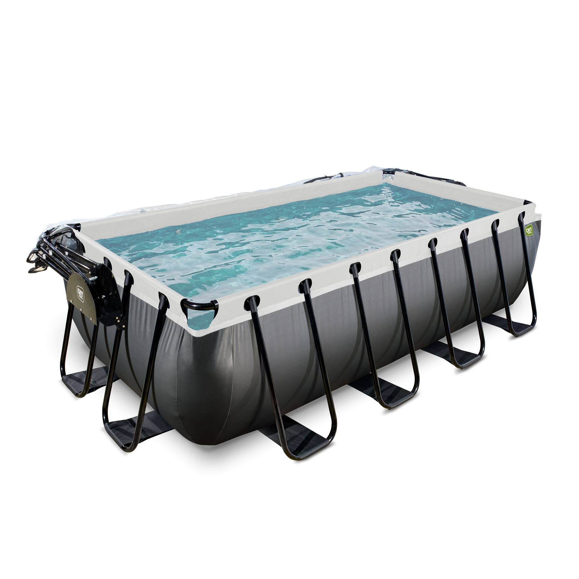 EXIT-Black-Leather-zwembad-400x200x100cm-met-zandfilterpomp-en-overkapping-en-warmtepomp-zwart