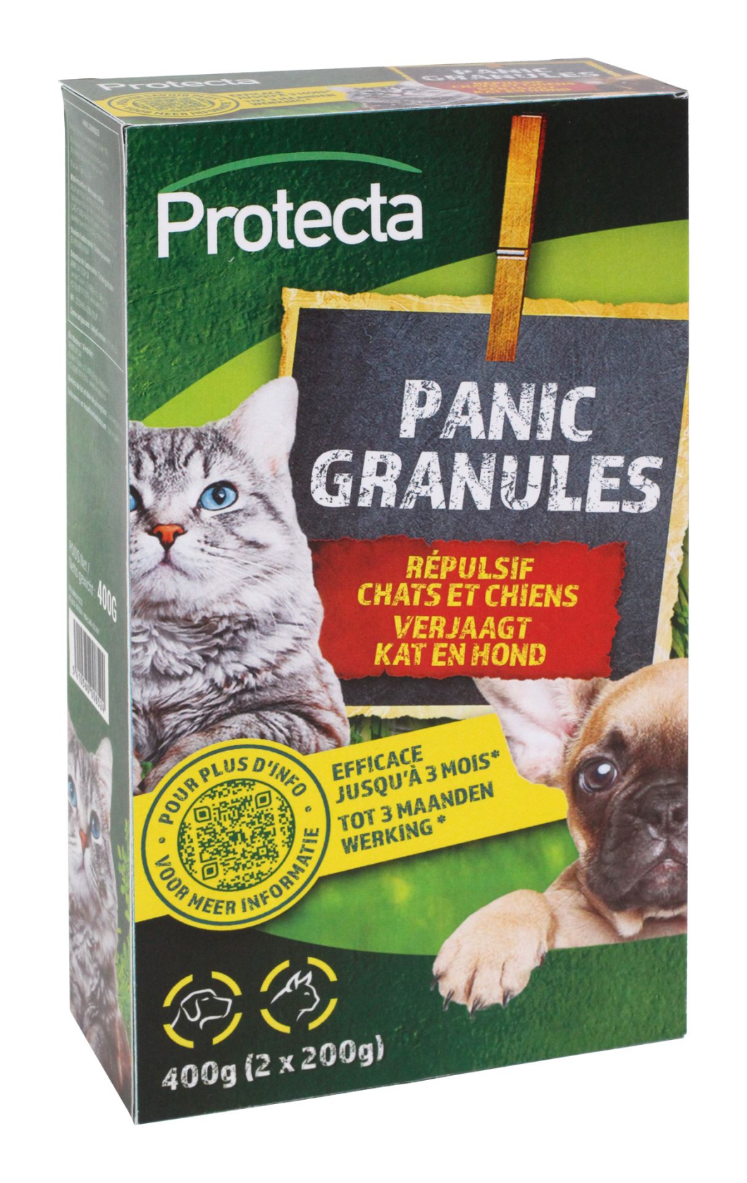 Protecta Panic Granules - 400 g - Anti Chien & Chat - Répulsif sous forme de granulés