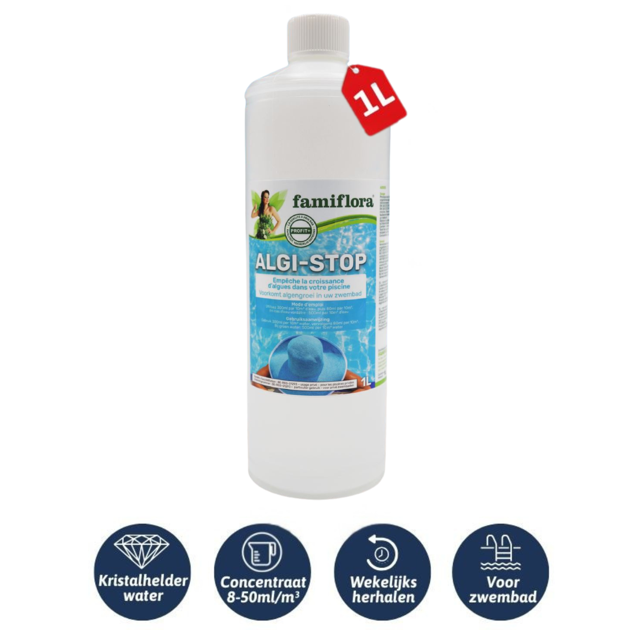 Famiflora Algi-Stop liquid 1L - Against algae growth in the pool!