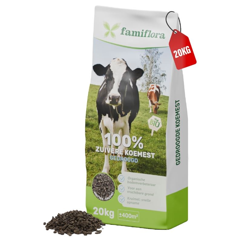 Famiflora fumier de vache séché 20 kg - miettes - pour 400 m²