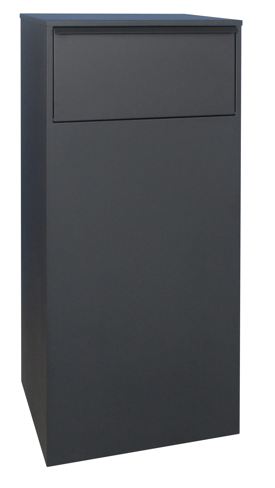 Practo Garden matte black XL package mailbox - For regular mail and packages - Includes cylinder lock with two keys and mounting hardware - Opening 21x41 cm - 100x44,5x37,5 cm