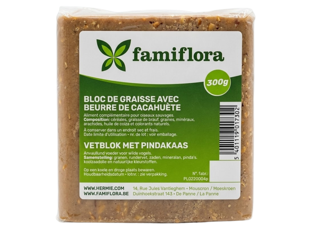 Vetblok met pindakaas