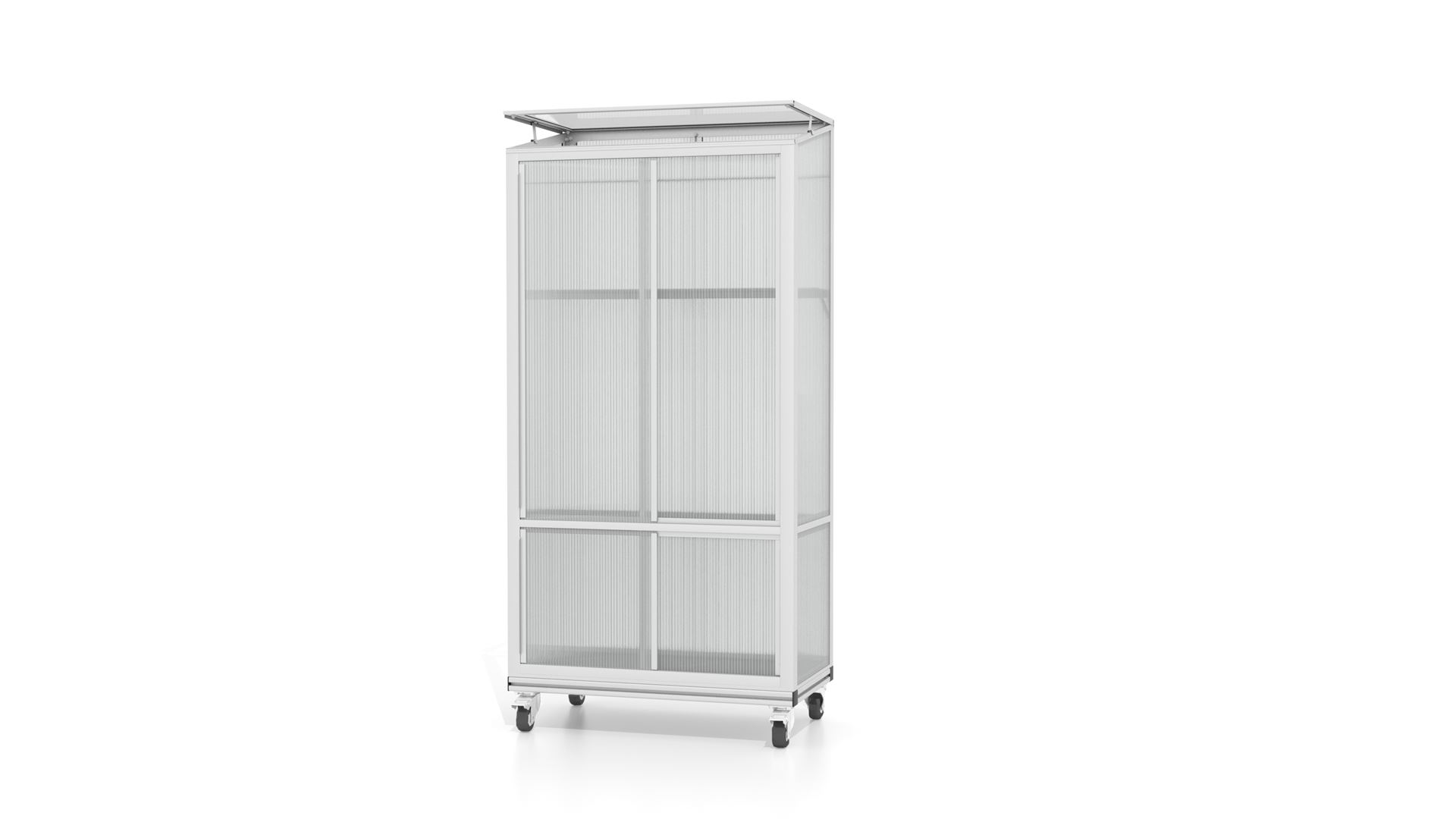 Polis-balkonserre-HKP4mm-met-wieletjes-Polycarbonaat-serre-Terras-serre-B80-8-x-L42-3-x-H168-2-cm