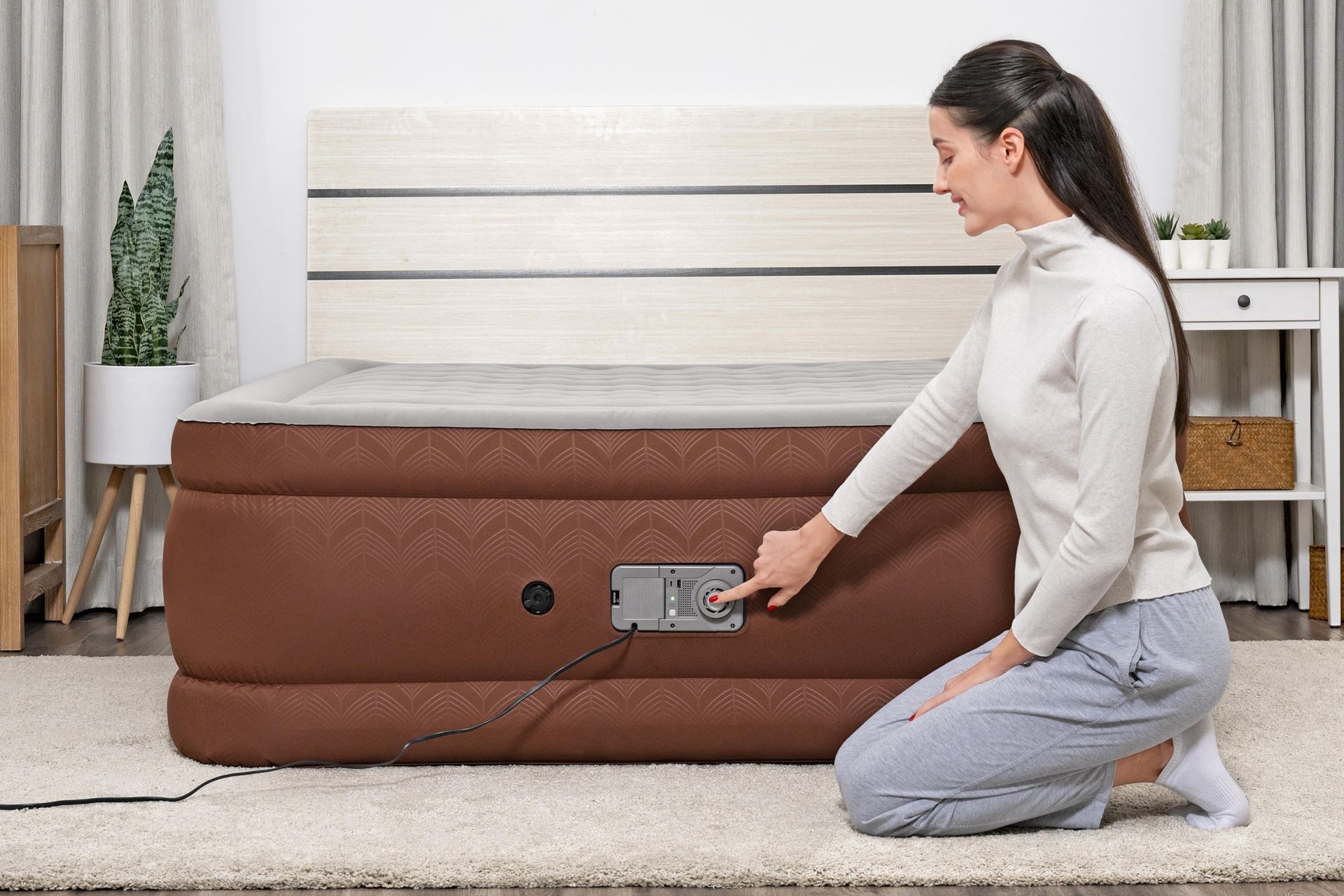 Bestway-2-03m-x-1-52m-x-51cm-AlwayzAire-Fortech-Air-Mattress-Queen-Built-in-Comfort-Choice-Dual-Pump