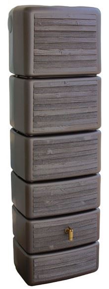 4Rain slim wood wood - Rain barrel wall model - 37x58x182cm - 300 liters