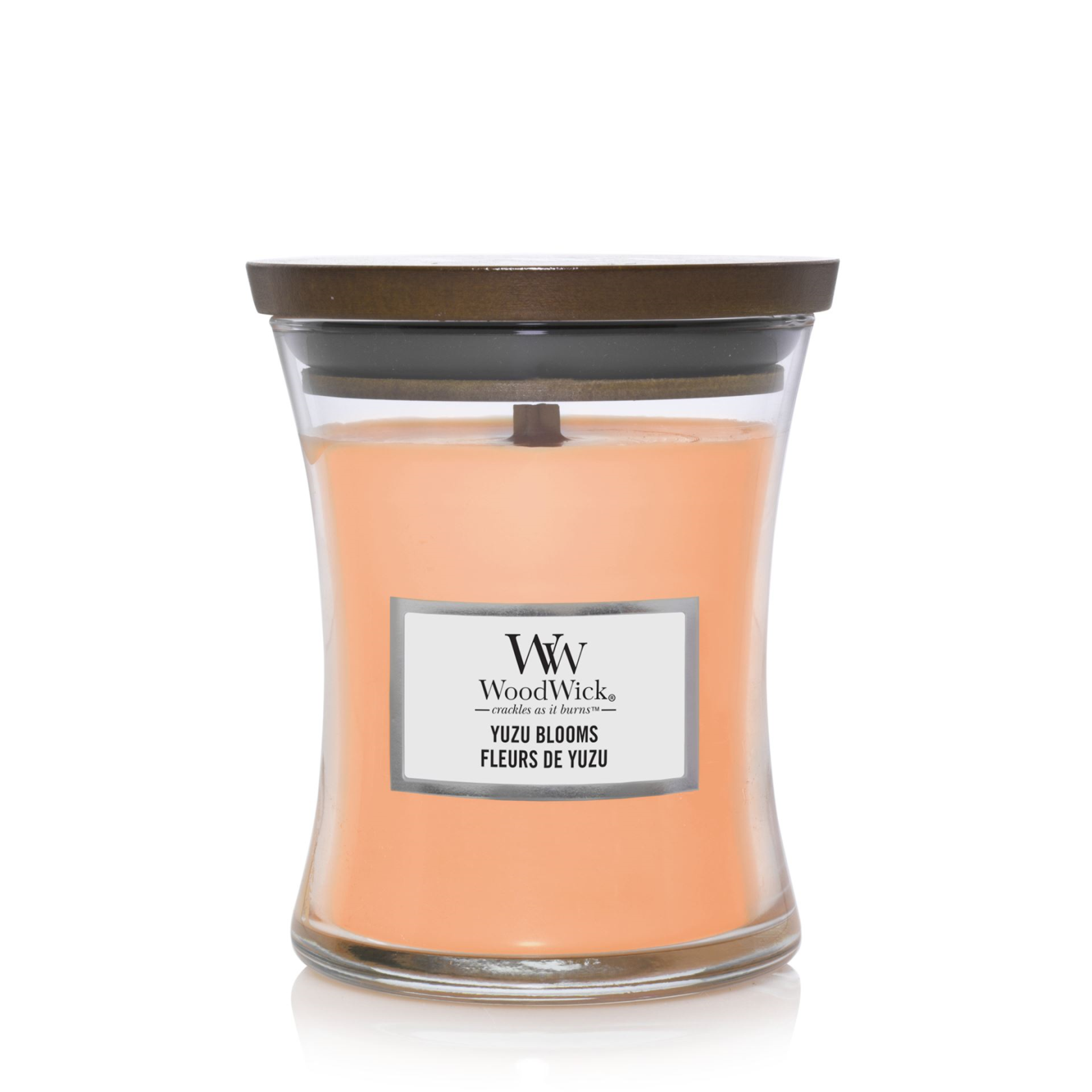 WoodWick scented candle - Medium Hourglass - Yuzu Blooms