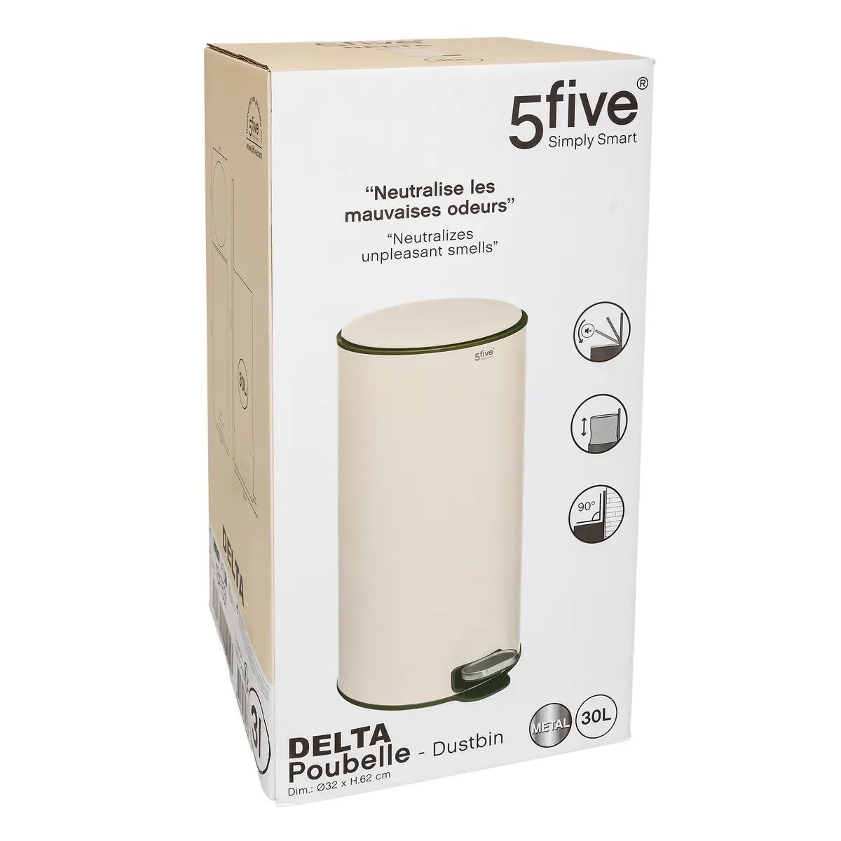 Delta-afvalbak-30L-metaal-klei