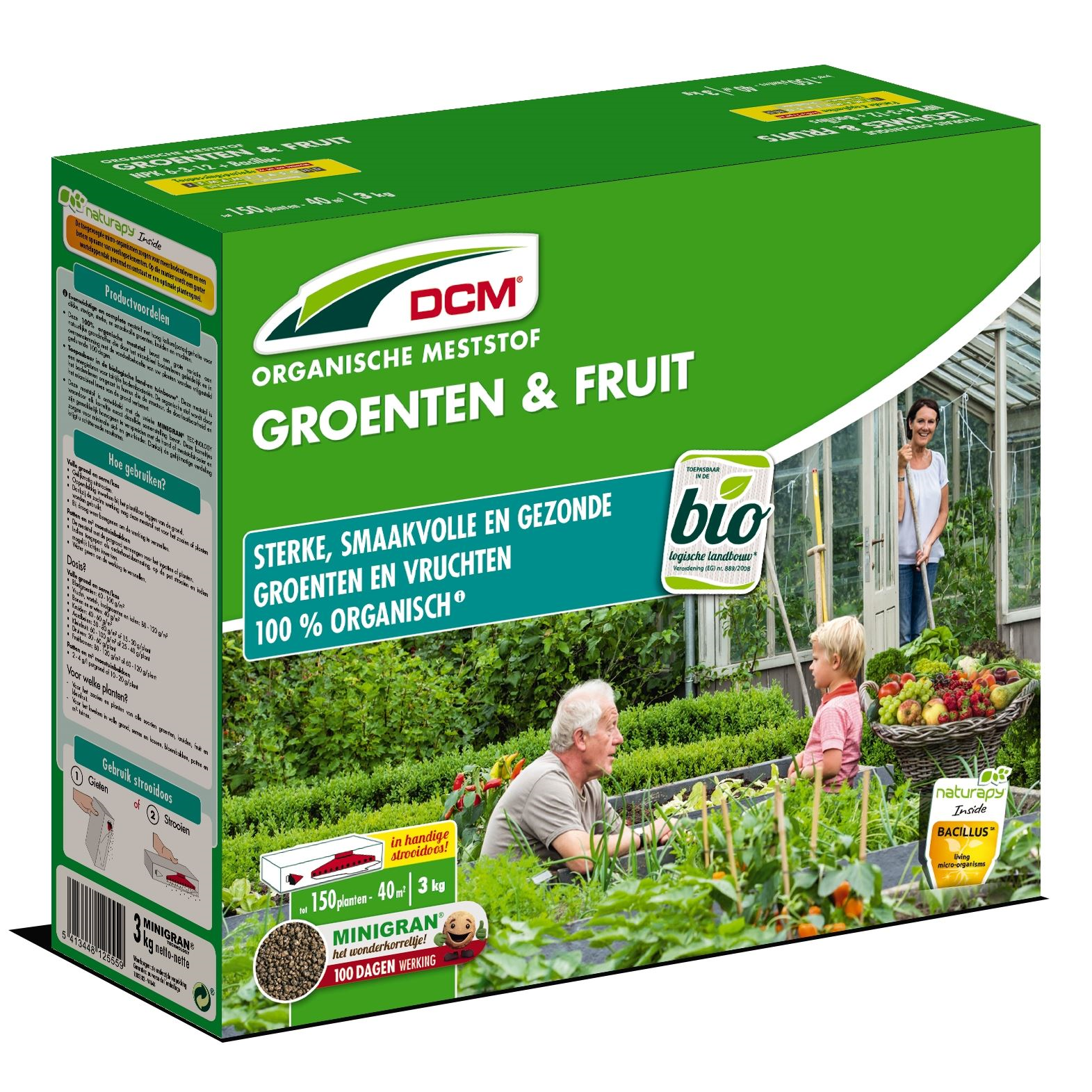 DCM meststof voor groenten & fruit – 3 kg - voor 18,75 m² – bio