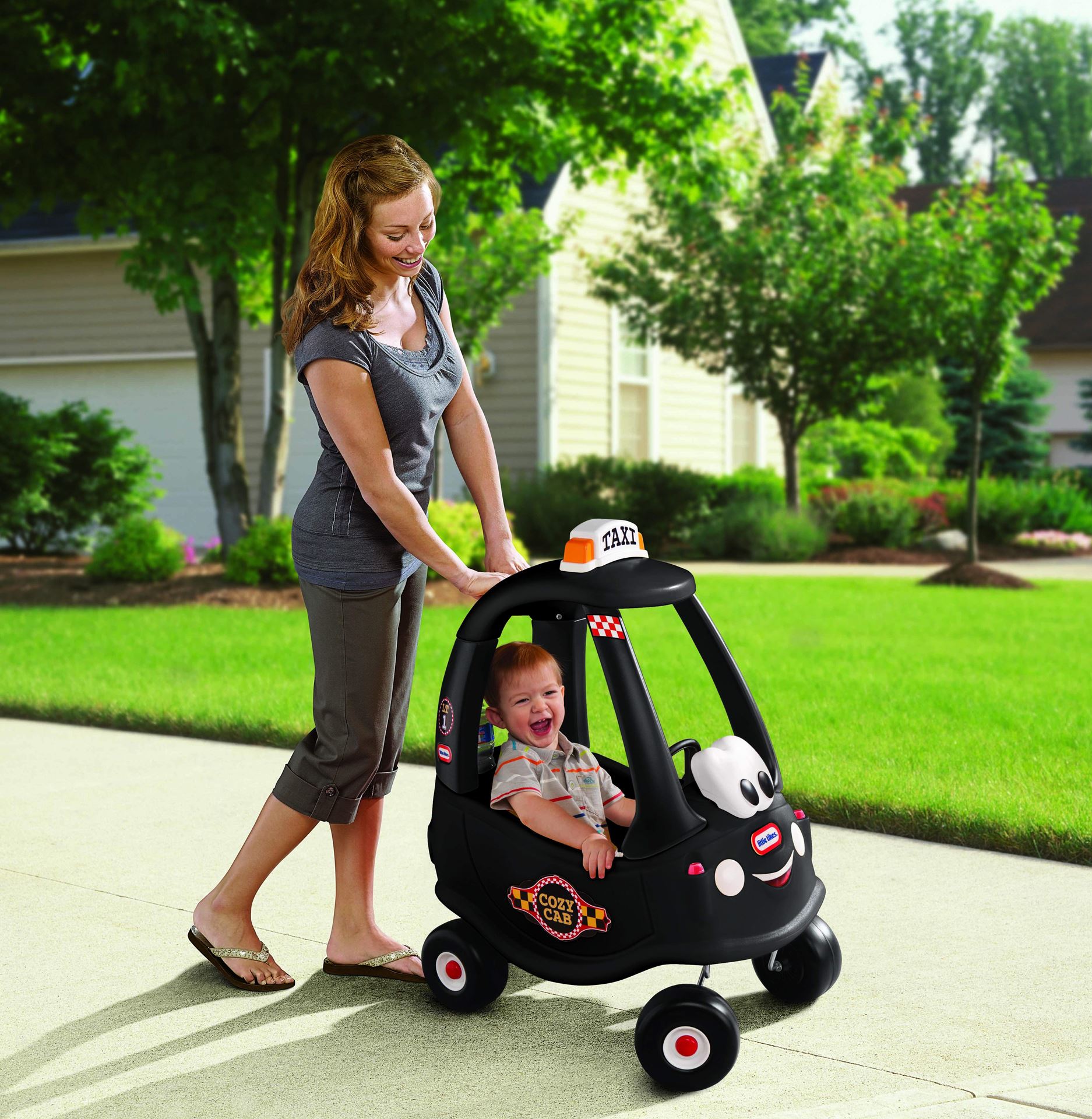 Little-Tikes-loopauto-Cozy-Coupe-Taxi-zwart