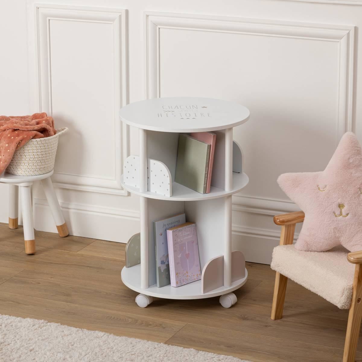 Ronde-boekenkast-roze