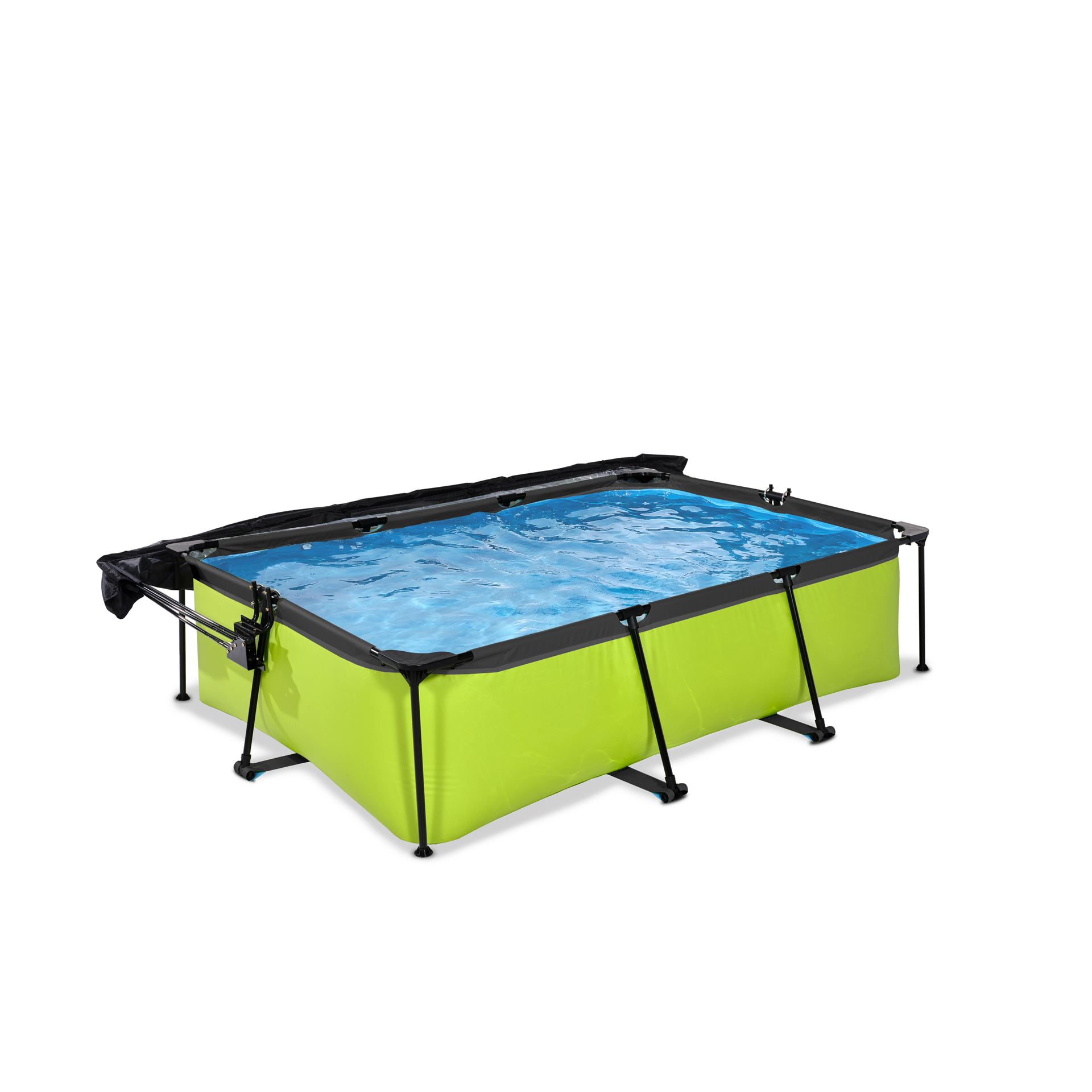 EXIT-Lime-zwembad-220x150x65cm-met-filterpomp-en-schaduwdoek-groen
