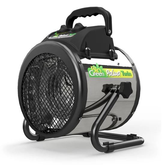 BioGreen fan heater Palma Twin with manual thermostat - for heating & air circulation in your greenhouse (up to 12m²) Elektrische-luchtverhitter-Palma-TWIN-handmatige-thermostaat-