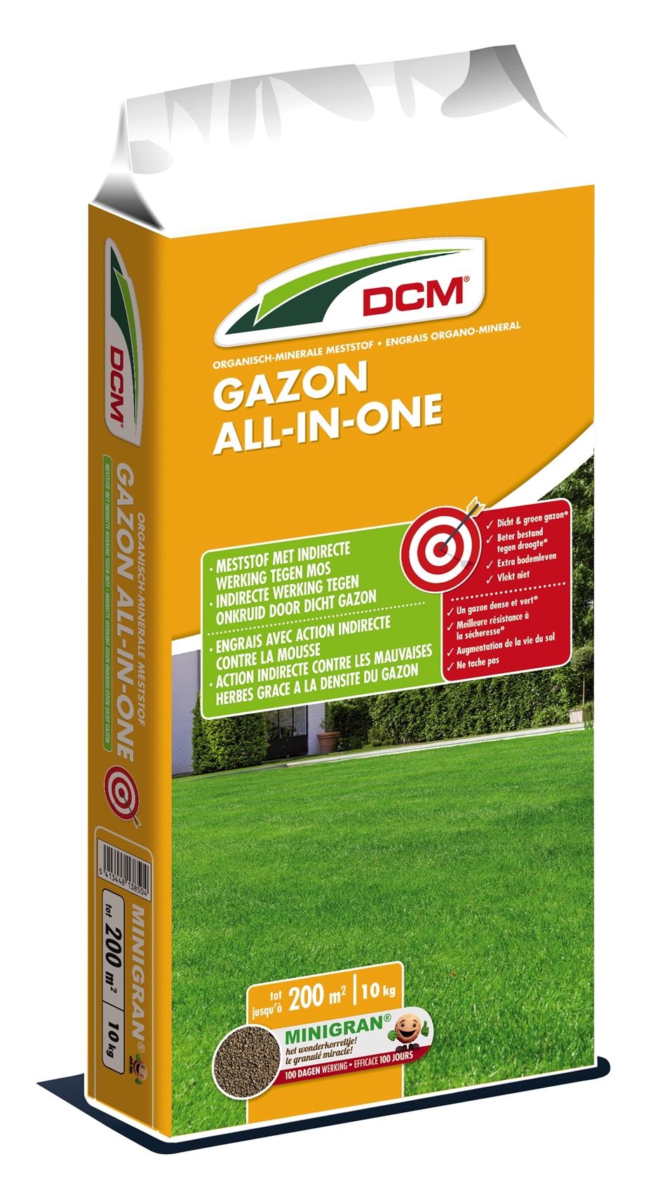 DCM gazonmeststof 10 kg voor 200 m²-  All-in-one