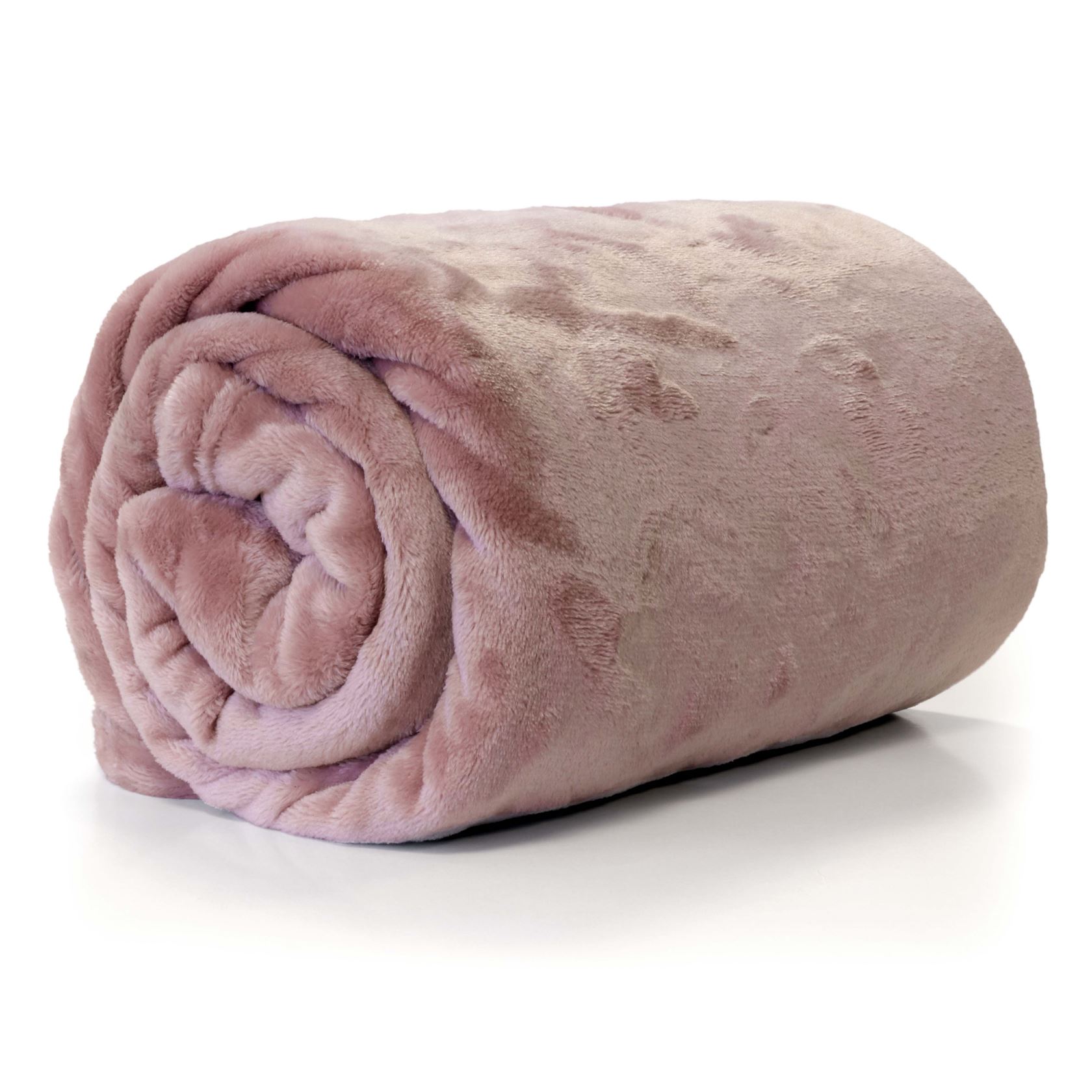 Unique Living fleece plaid 'Enzo' 130x180cm - Oudroze