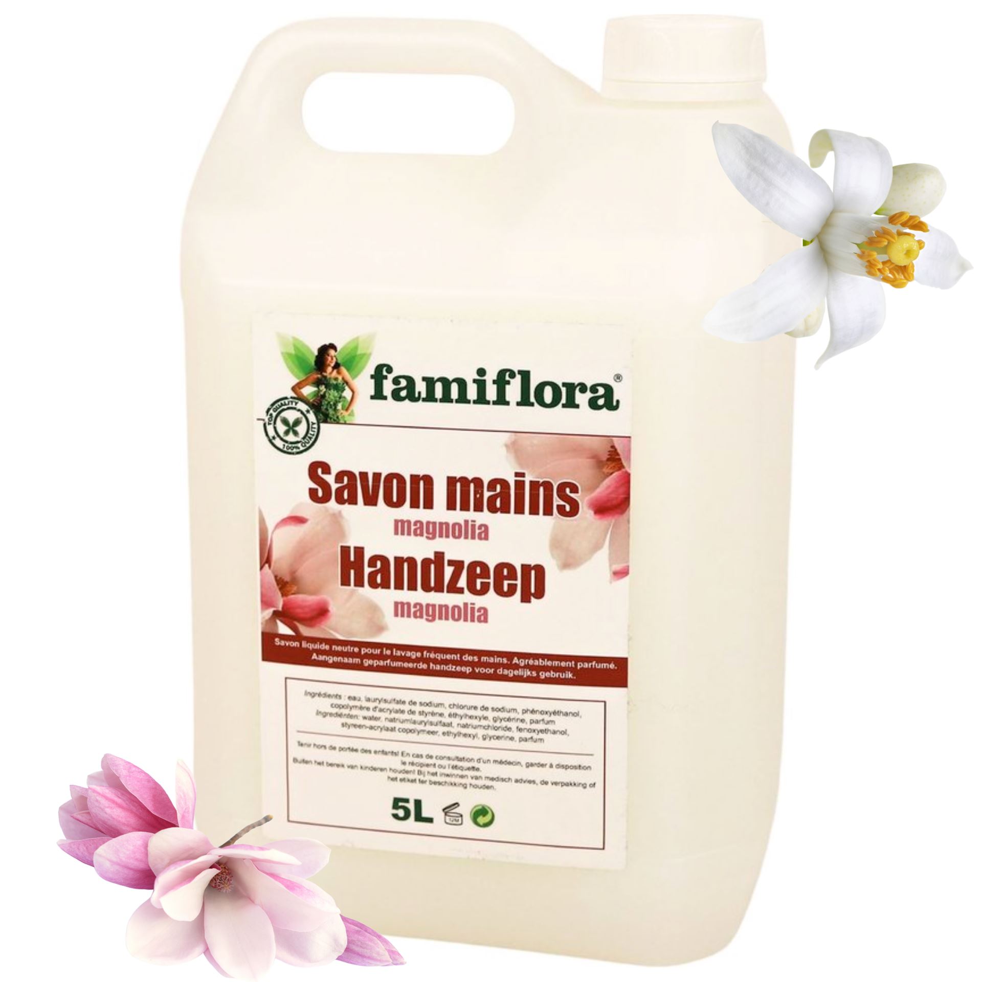 Savon à mains Famiflora magnolia - Grand paquet de 5 litres