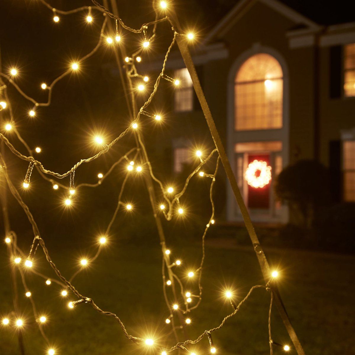 Fairybell flagpole Christmas tree - 600 cm - 1,200 twinkling & warm white LED lights - excluding flagpole
