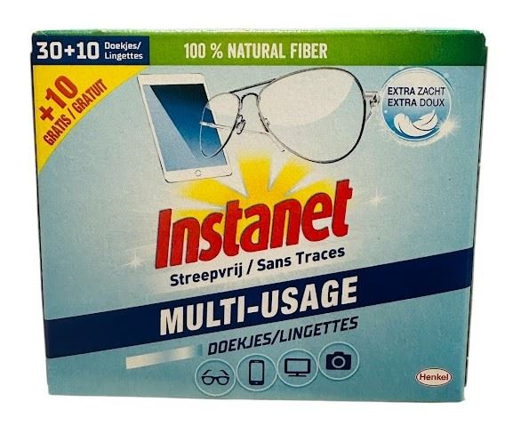 instanet glasses wipes extra soft streak free 40 pieces