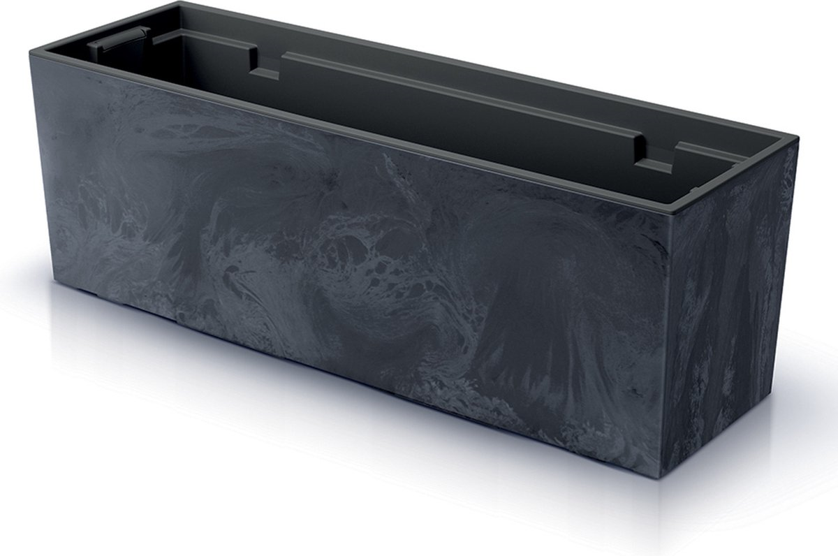 Prosperplast Urbi Case Effet Béton - 58 x 18 cm - Anthracite - Jardinière rectangulaire