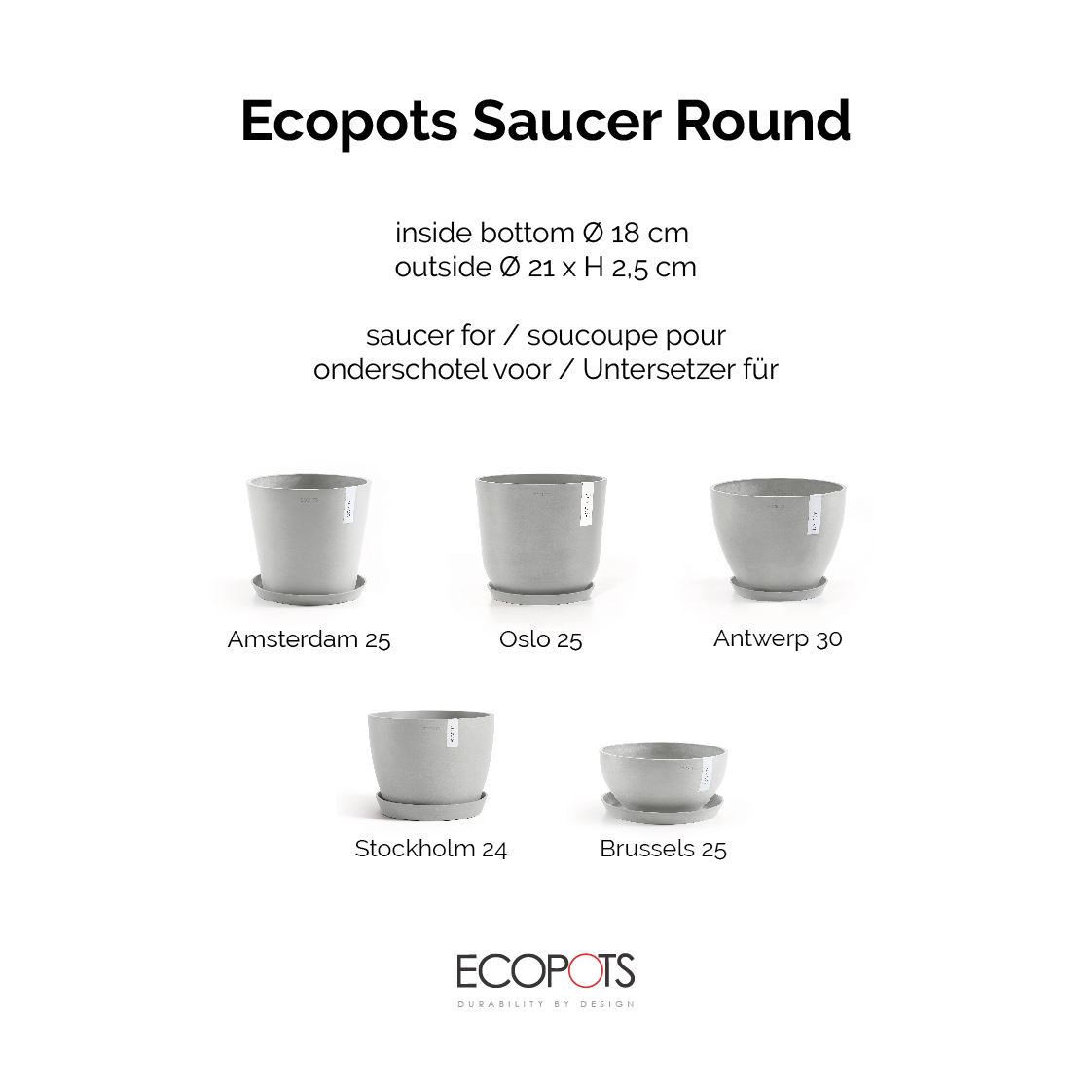 Ecopots-onderschotel-rond-white-grey-21-cm-H2-5-cm