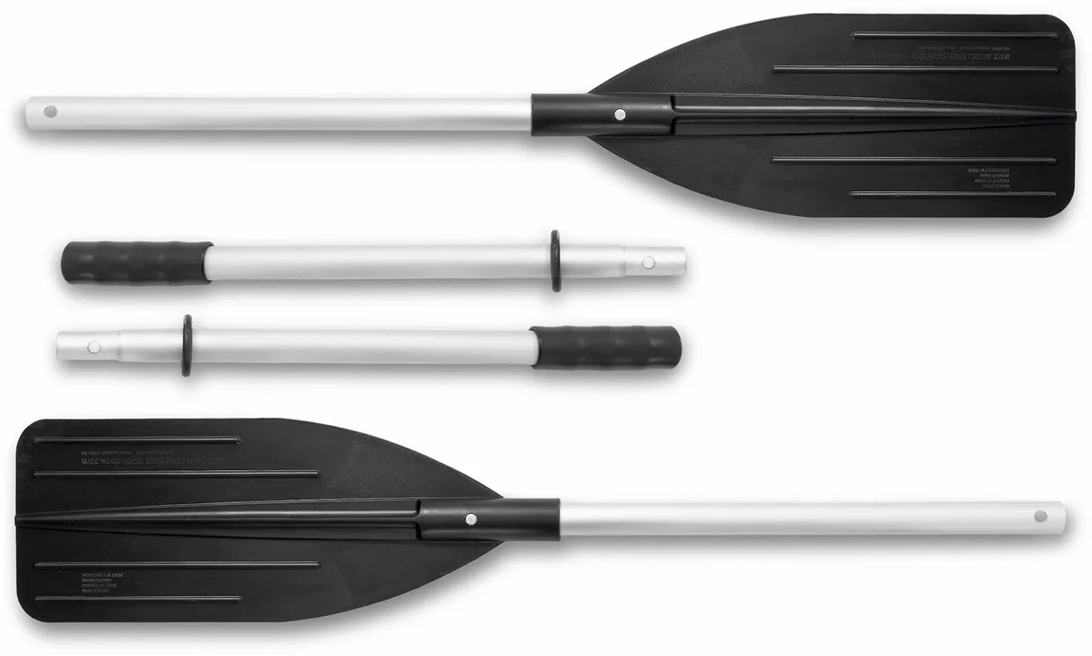 Intex Excursion 5 Inflatable Boat Set - 5 Persons - 366x168 cm - 3 Air Chambers - Fishing Rod Rests