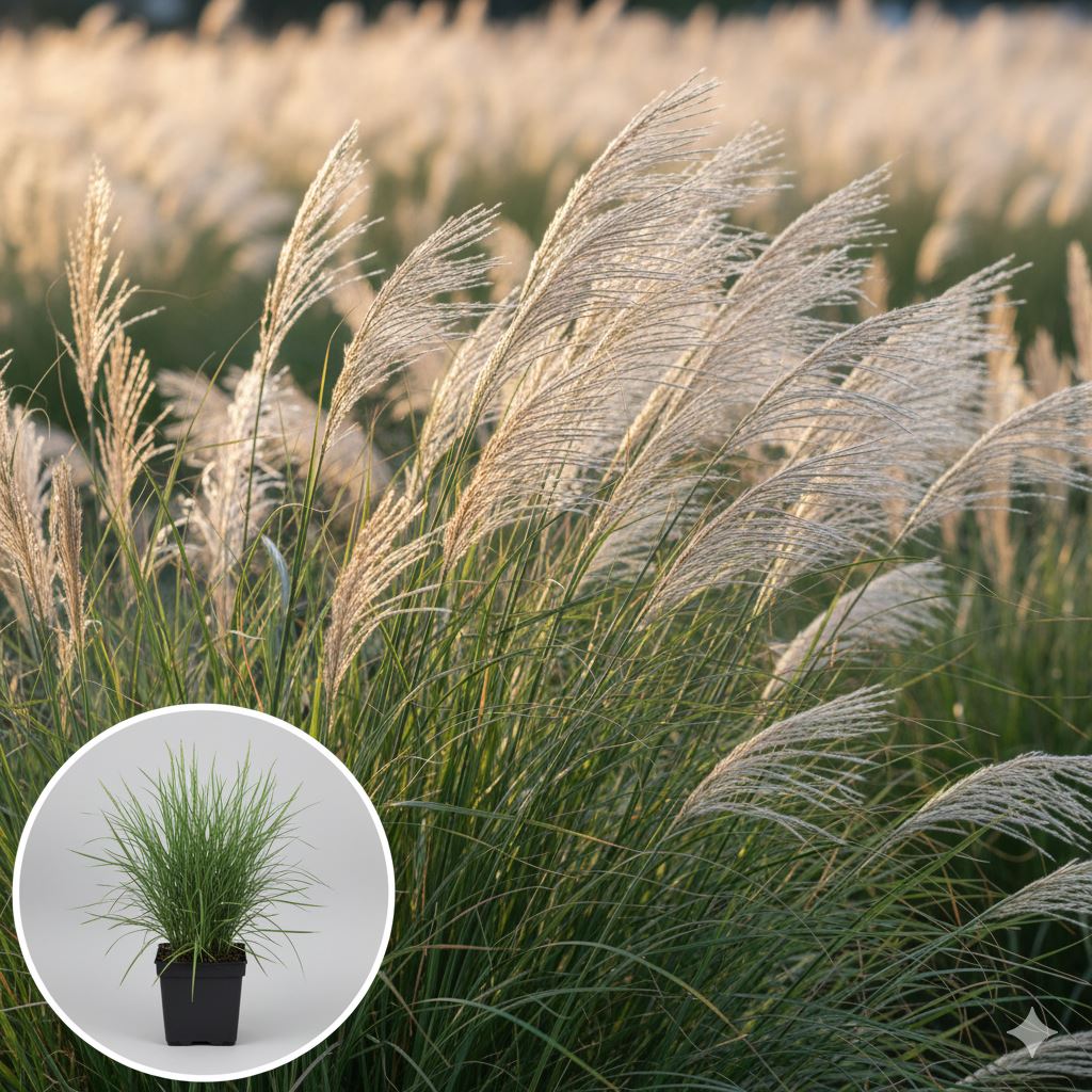 Miscanthus-sinensis-Silberspinne-pot-9x9-cm