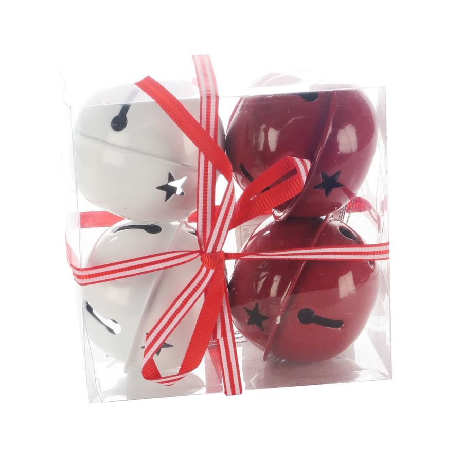 Belletjes-D6cm-4stuks-rood-wit-