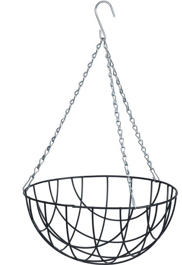 Nature Hanging basket metaaldraad groen geëpoxeerd incl. ketting H15,5xØ35cm
