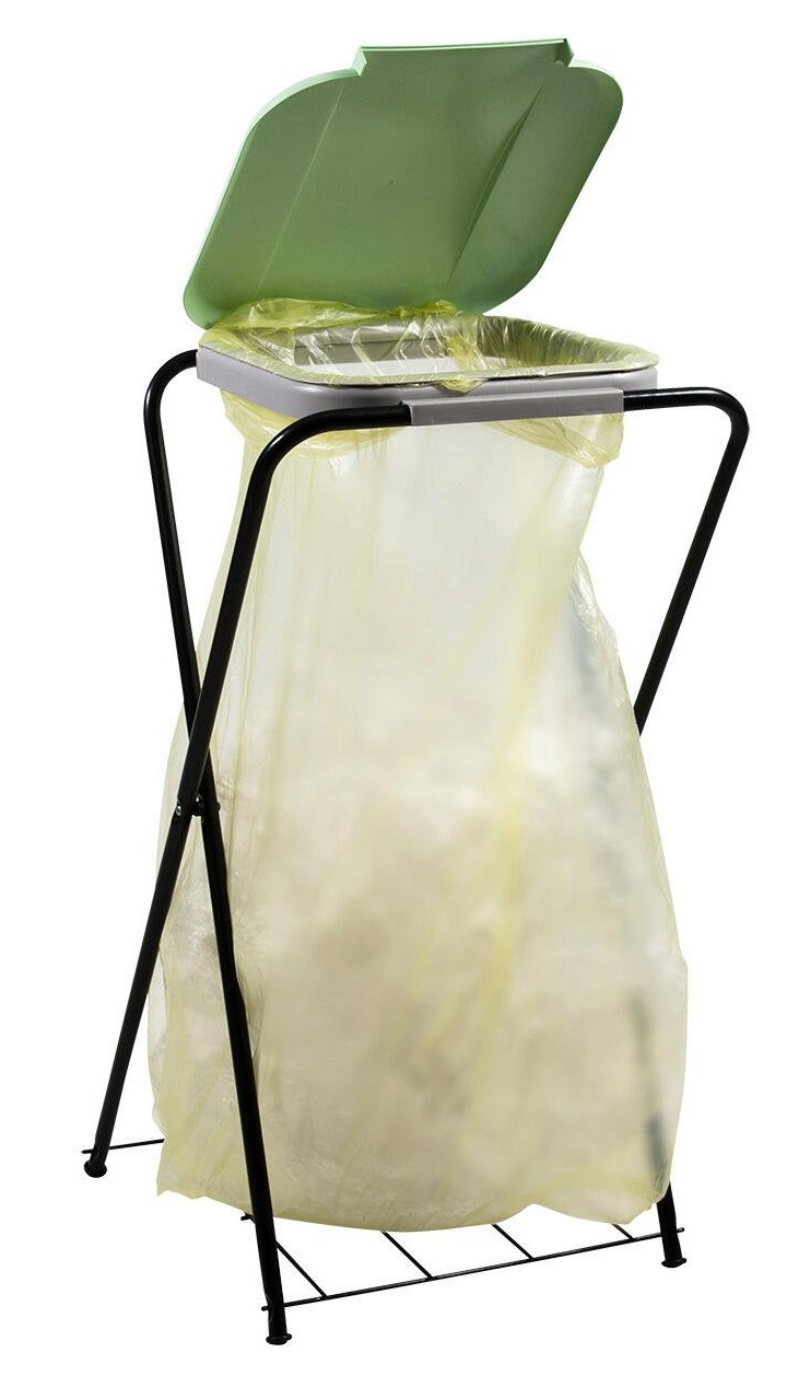 Vuilniszakhouder met rooster enkel - Groen deksel