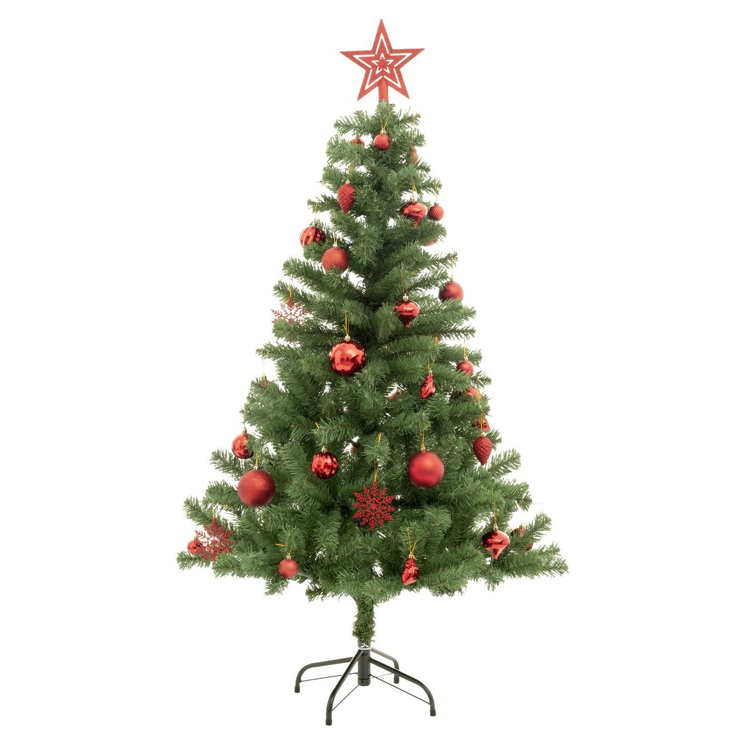 Kerstboom-H150cm-gedecoreerd-39-stuks