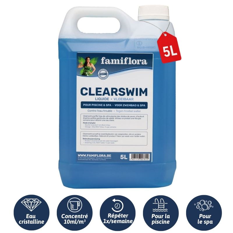 Famiflora Clearswim vloeibaar 5L - tegen troebel water!