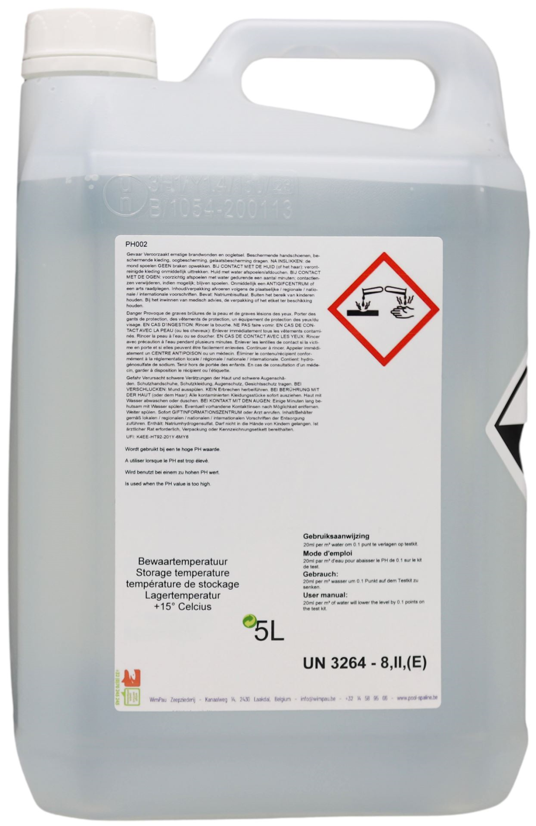 Famiflora pH-minus vloeibaar 5L - verlaagt de pH-waarde van je zwembad of spa!