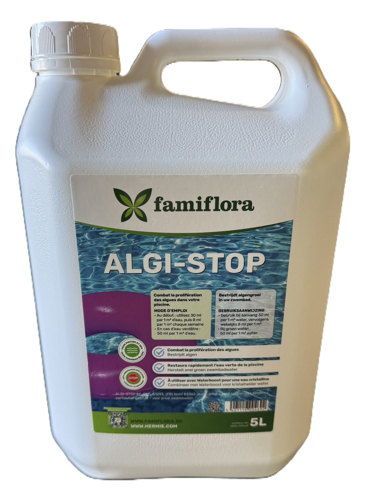 Famiflora Algi-Stop liquide 5L - Contre la croissance des algues dans la piscine !