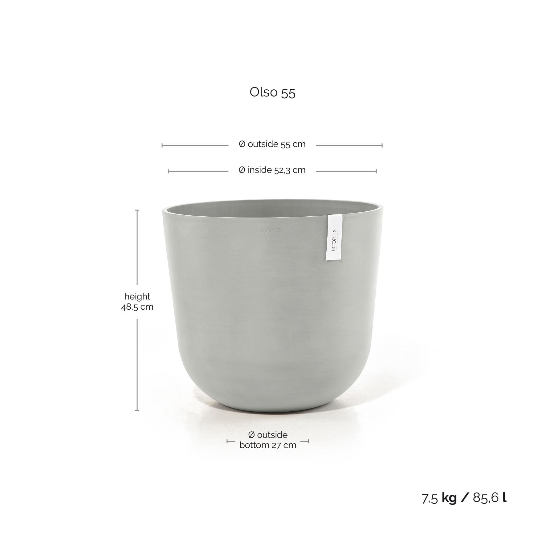 Ecopots-oslo-white-grey-55-cm-H47-9-cm