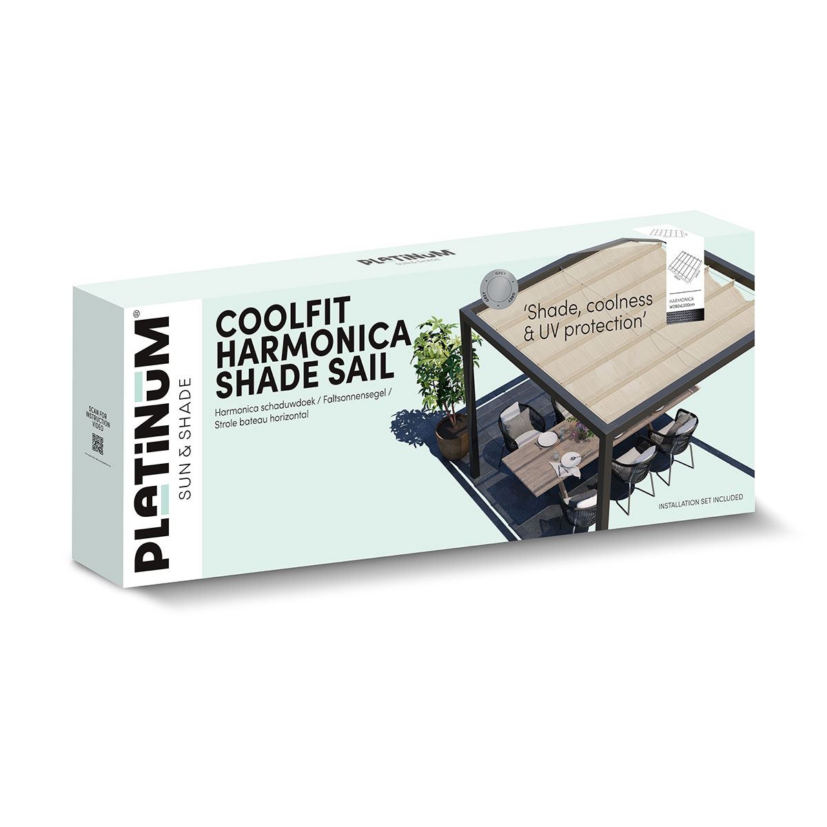 Platinum-Sun-Shade-Harmonica-Schaduwdoek-B290xL300-Kleur-Zwart