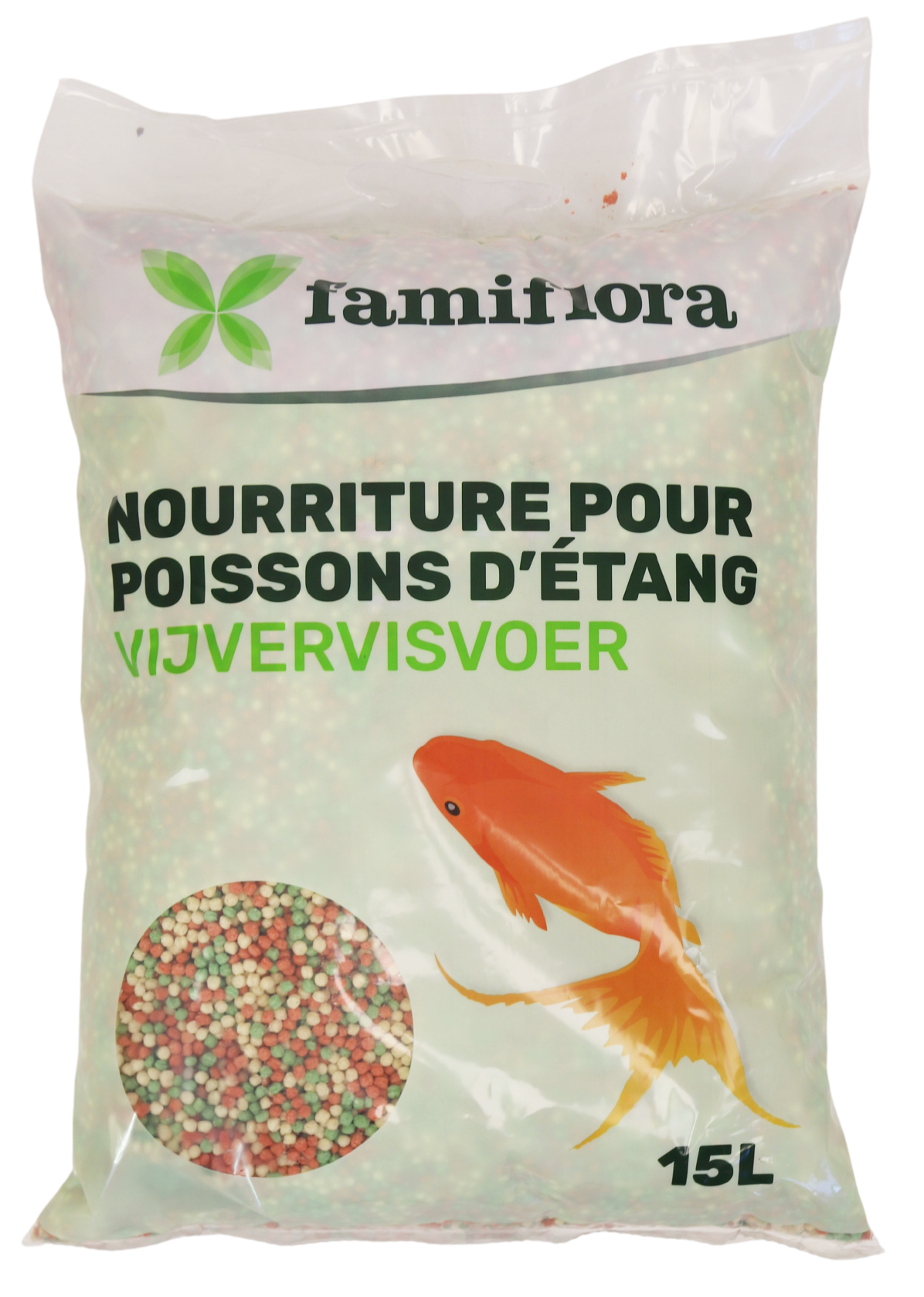 Famiflora Colour Mix Light 15L fish food - Pond pellets - Color balance - Light digestible fish food - For all ornamental fish