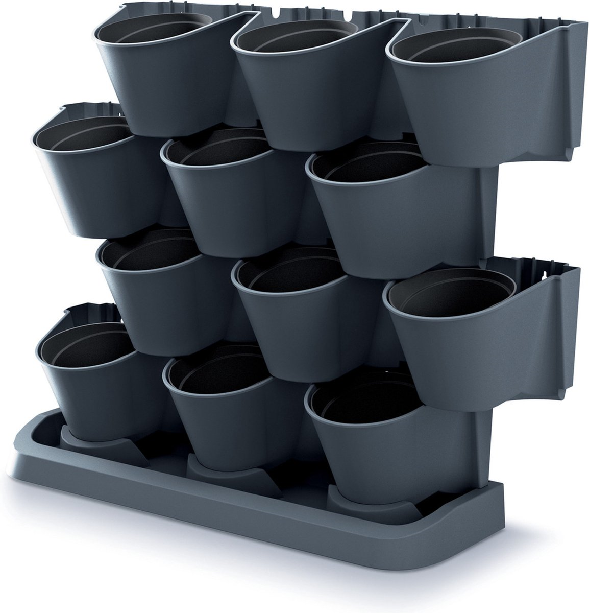 Prosperplast Garden Floor Vertical Garden - 68.5 cm - Anthracite - 12 Modular Pots