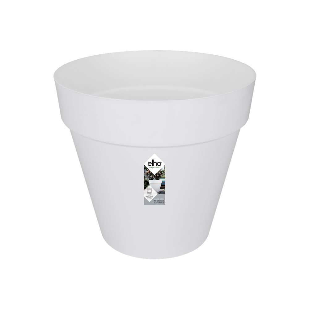 elho Loft Urban Round Wheels 60 - White (White) - Ø 58 x H 54 cm - Ideal for outdoor use - 100% recycled